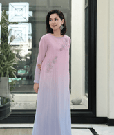 Pastel Ombre Embellished Maxi Dress