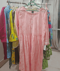 Kishwer Zainab – Blush Pink Gathered Kurti