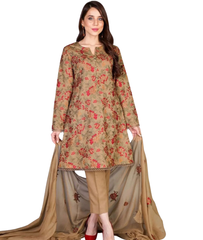 Classic Beige Embroidered Outfit