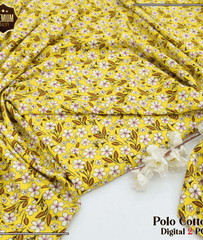 Yellow Floral Digital Printed Khaddar