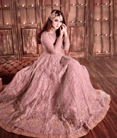 Blush Pink Heavily Embellished Net Gown