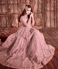 Blush Pink Heavily Embellished Net Gown