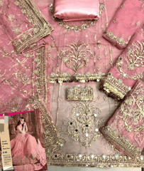 Luxury Blush Pink Embroidered Bridal Maxi