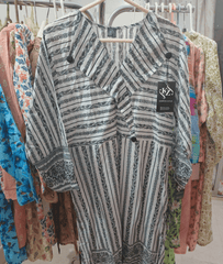Black & White Printed Lawn Kurti