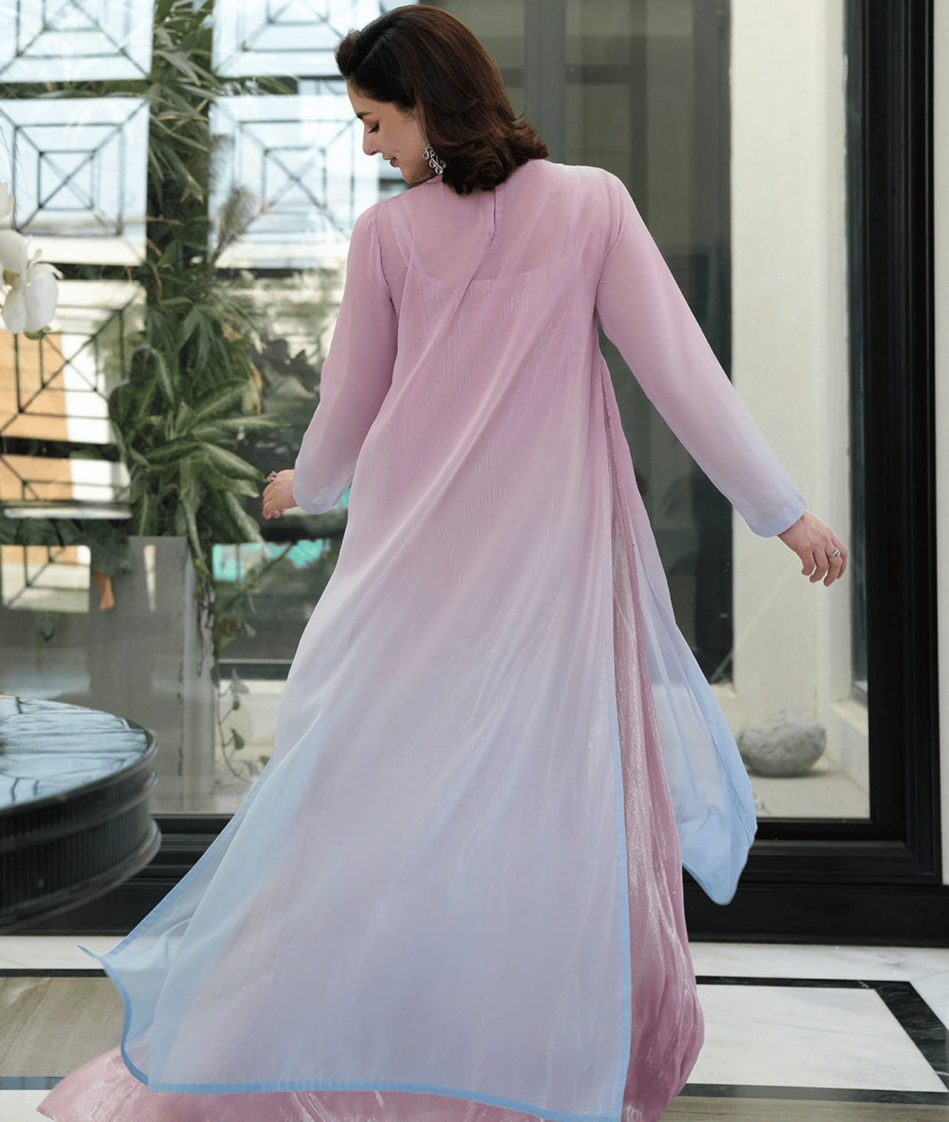 Pastel Ombre Embellished Maxi Dress